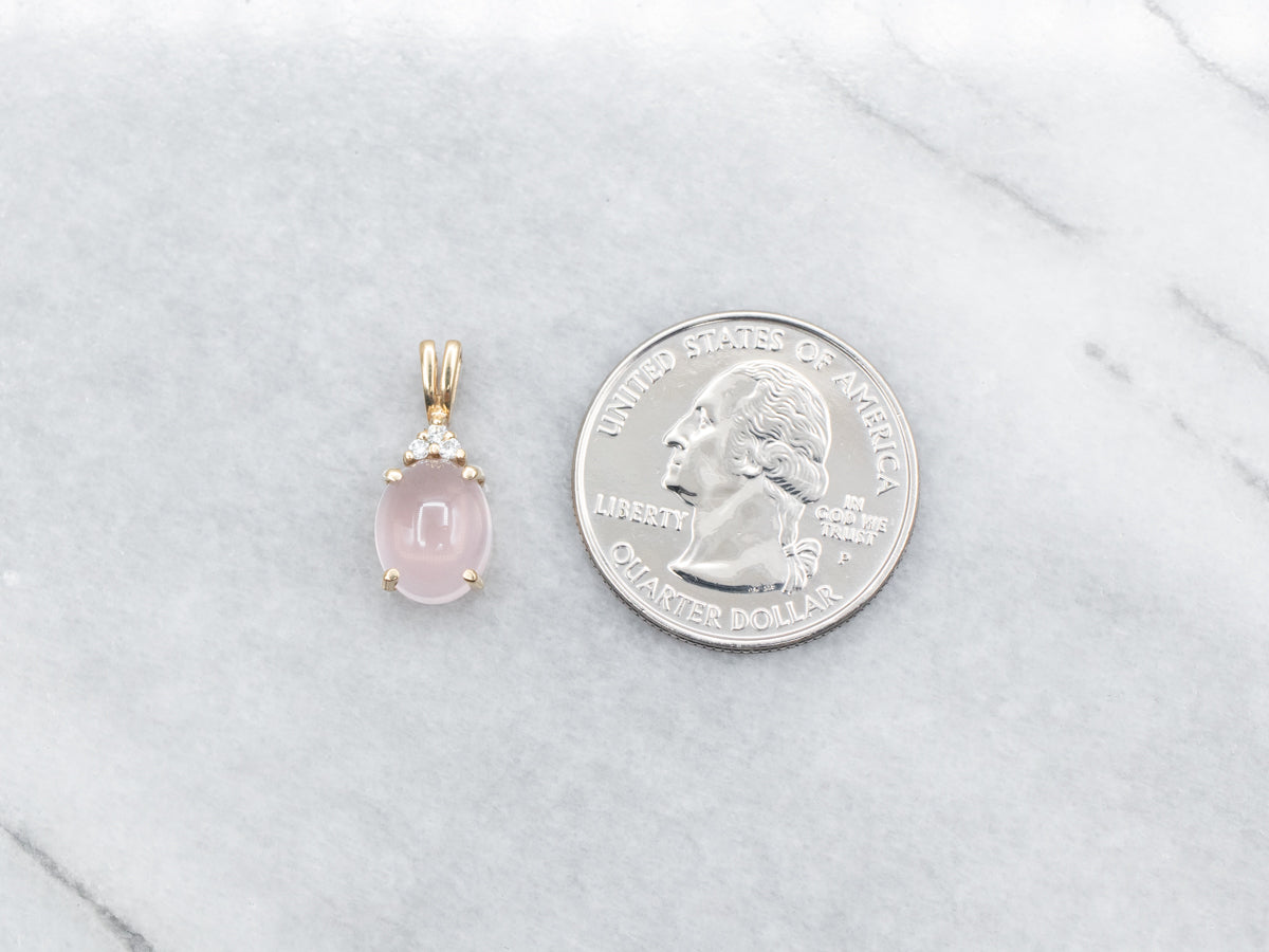 Rose Quartz and Diamond Pendant