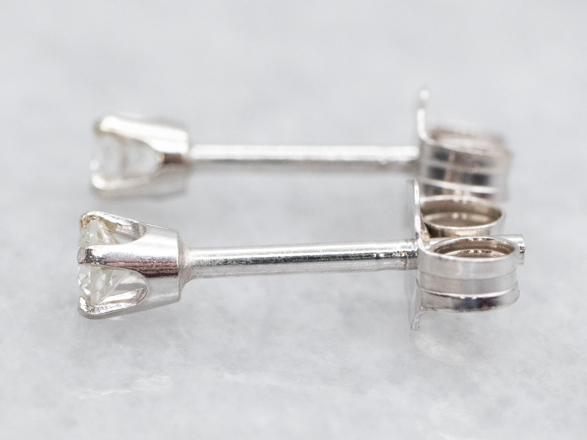 Small White Gold Diamond Stud Earrings