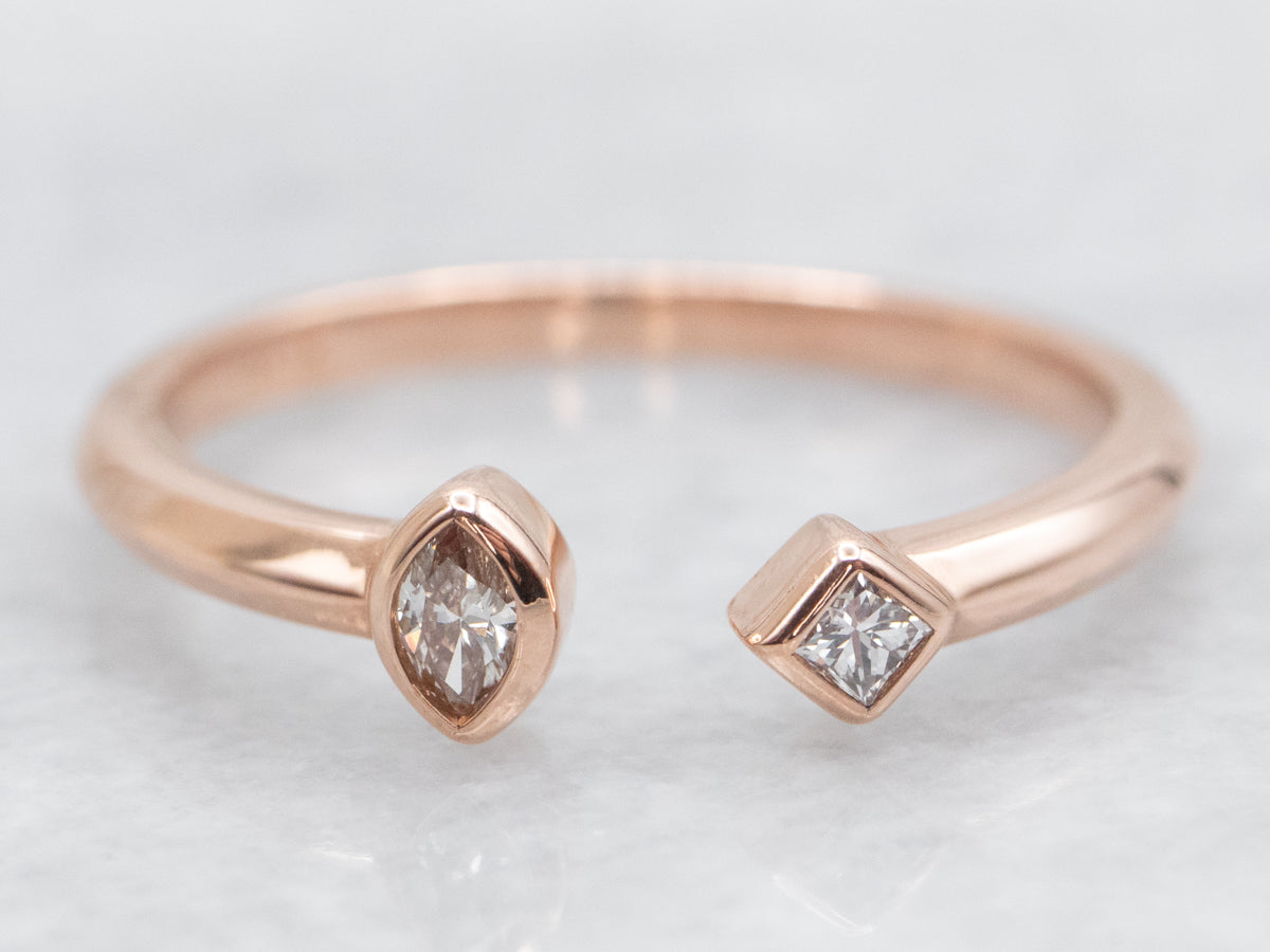 Modernist Rose Gold Diamond Band