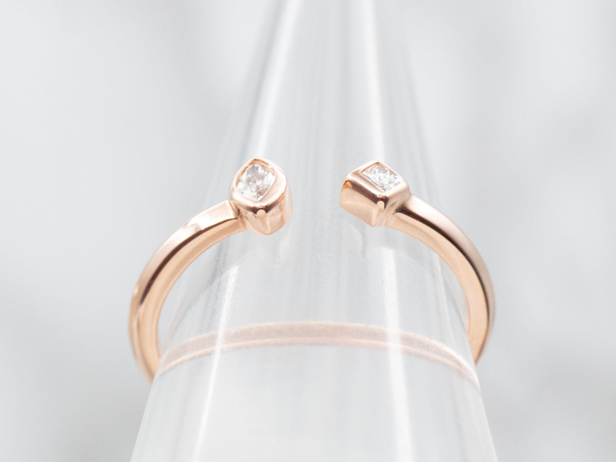 Modernist Rose Gold Diamond Band