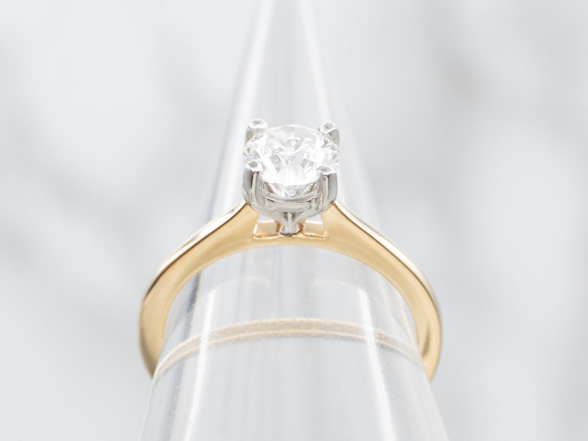 Gold and Platinum GIA Certified Diamond Solitaire Engagement Ring