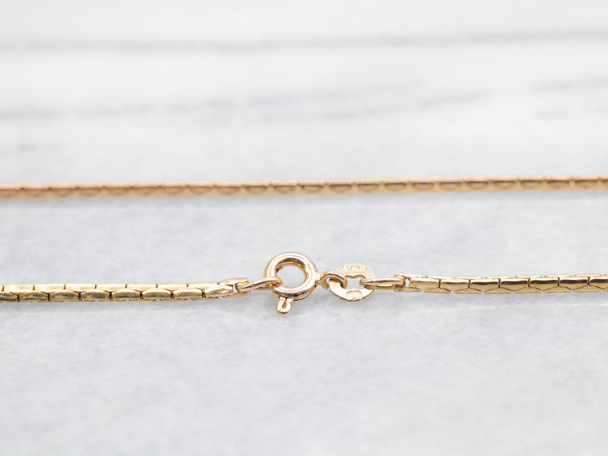 Yellow Gold Rounded Cobra Chain with Spring Ring Clasp