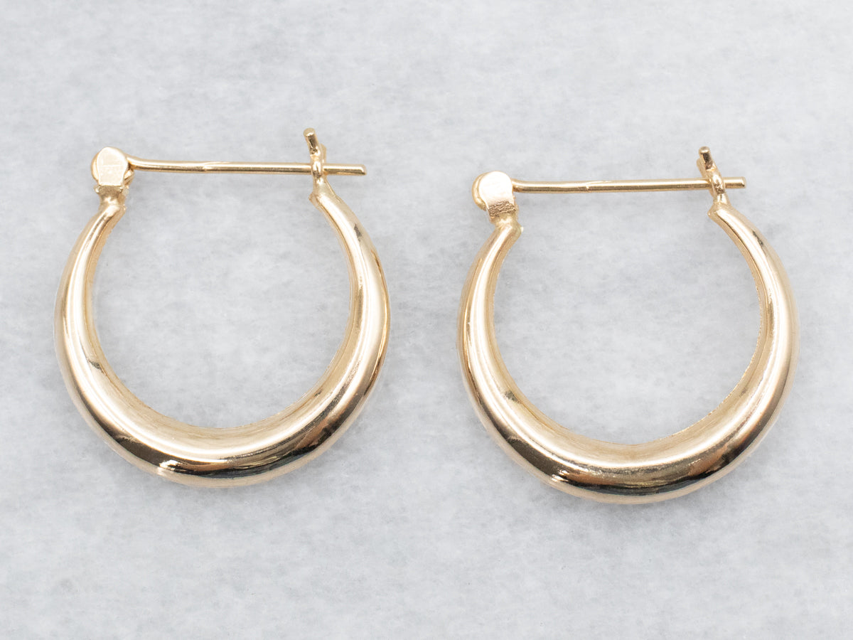 Tapered Gold Hoop Earrings