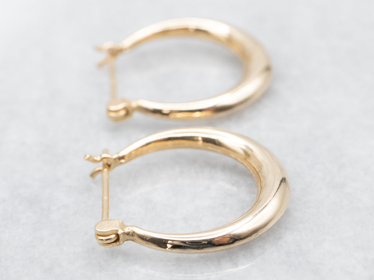 Tapered Gold Hoop Earrings