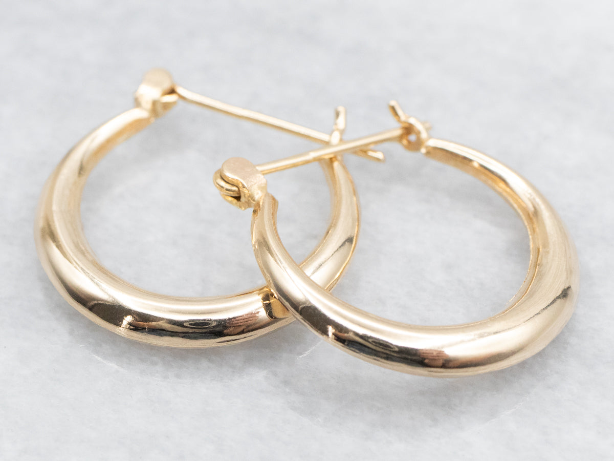 Tapered Gold Hoop Earrings