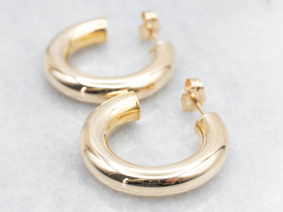 Chunky Yellow Gold Hoop Earrings