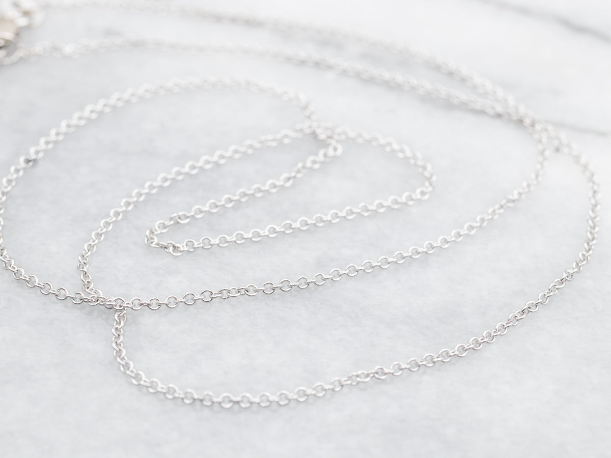 14K White Gold Fine Cable Chain