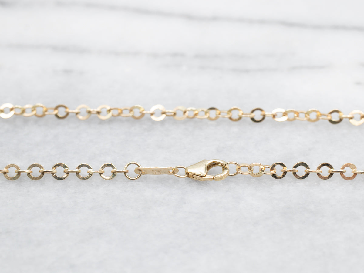 Polished Yellow Gold Circle Link Chain