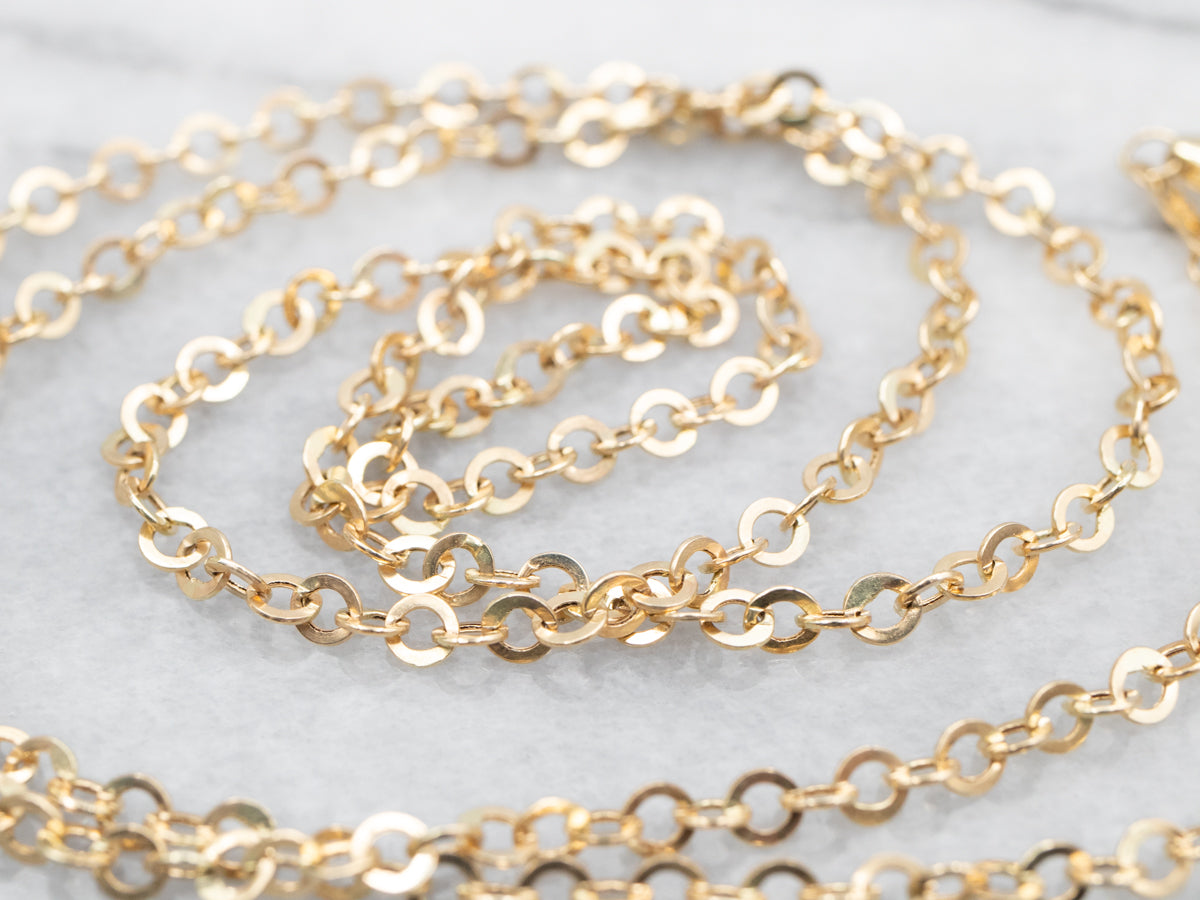 Polished Yellow Gold Circle Link Chain