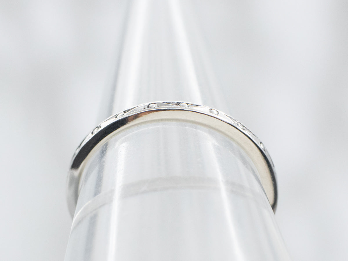 Platinum Patterned Wedding Band