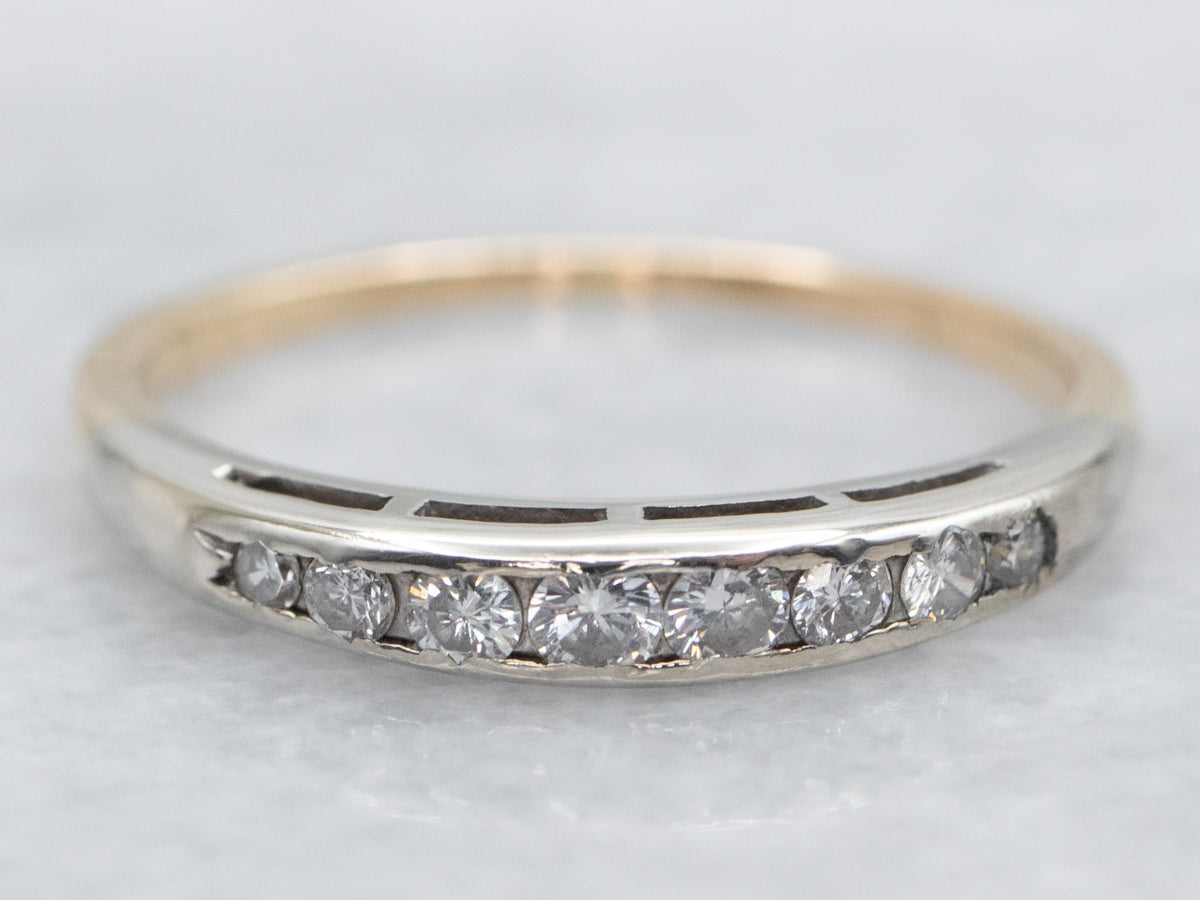 Two Tone Diamond Wedding Band