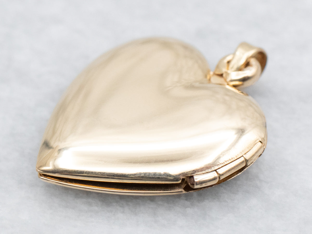 Etched Heart Shaped Locket