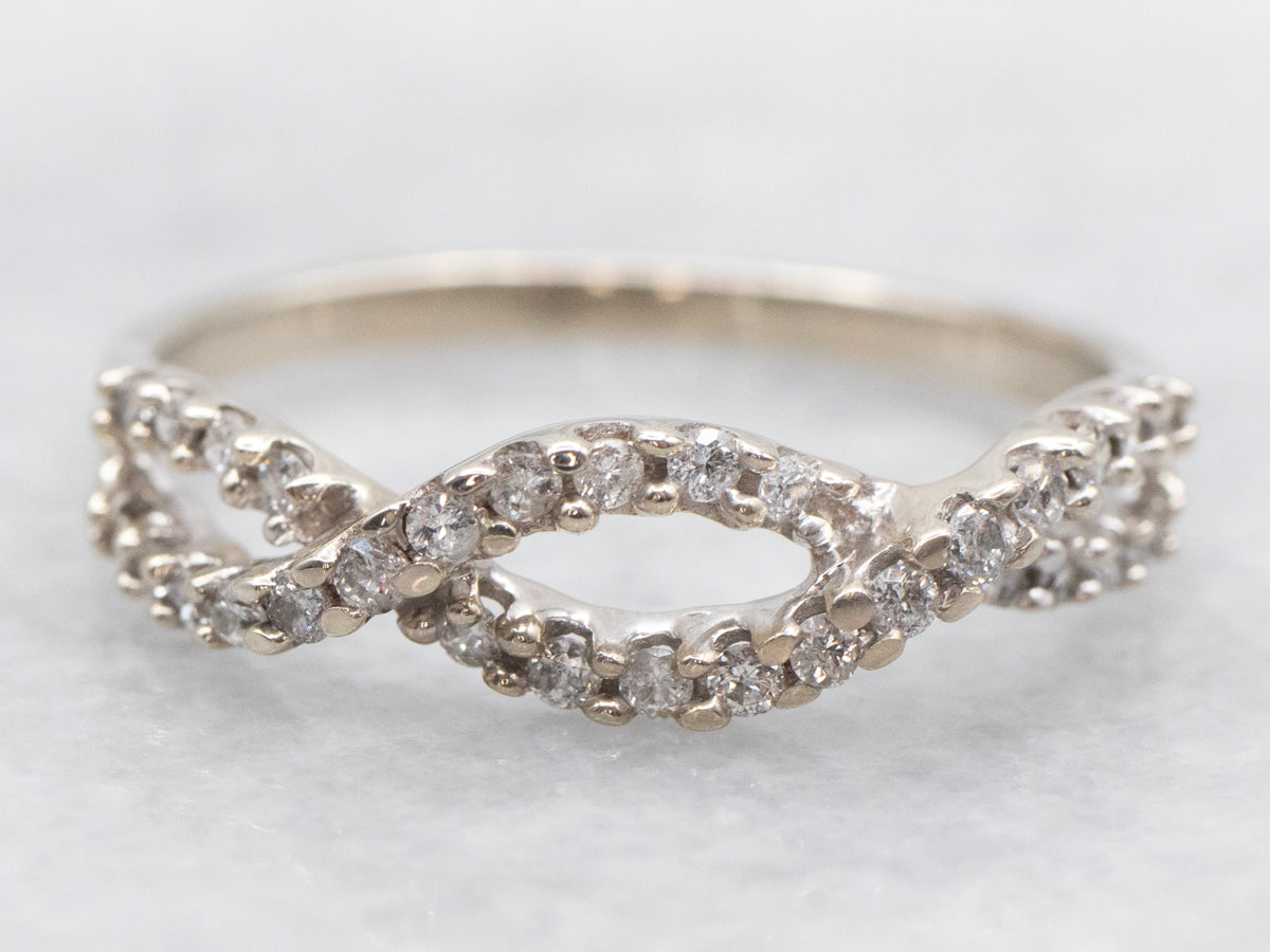 White Gold Diamond Twist Band