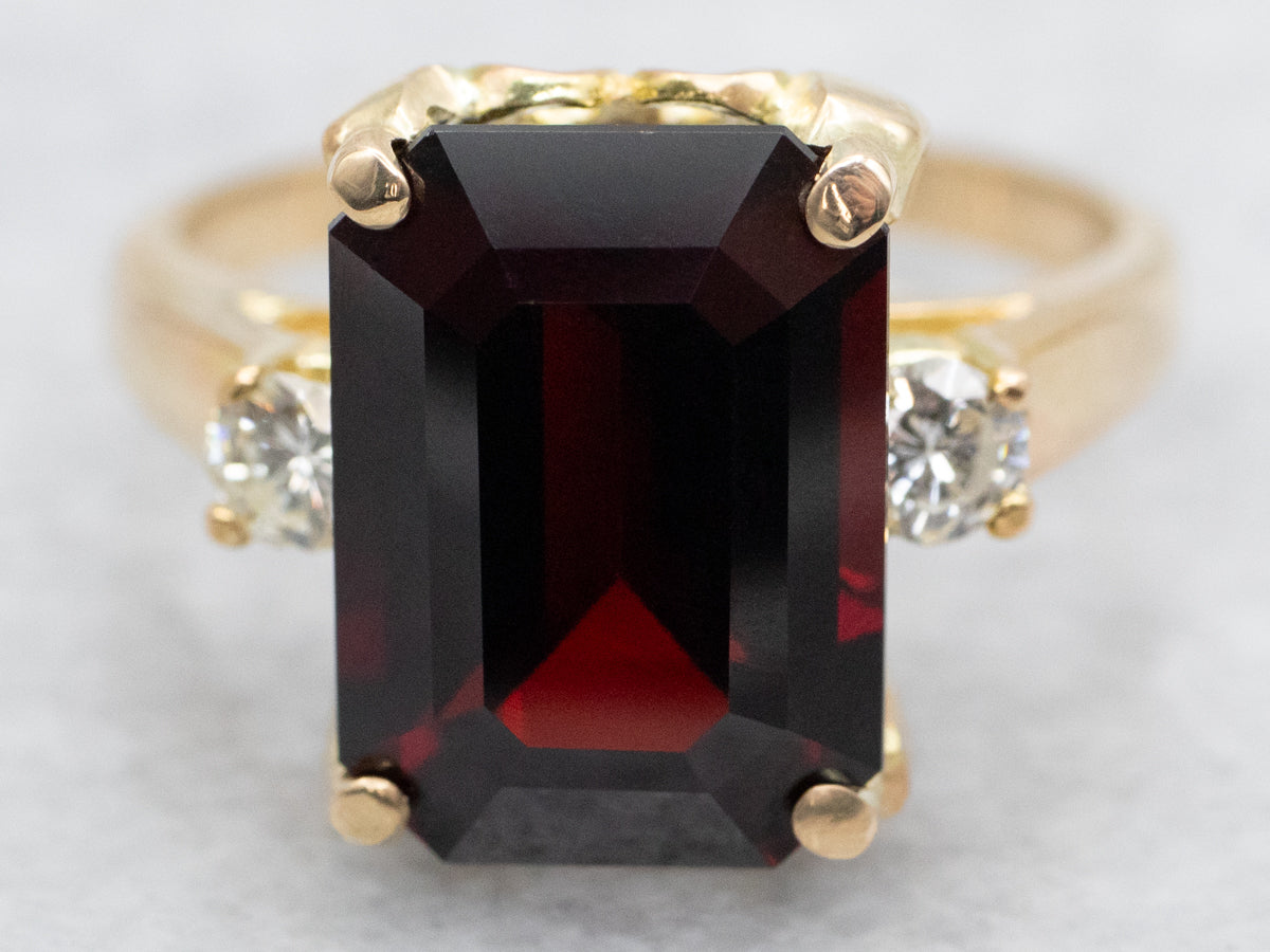 Garnet and Diamond Cocktail Ring