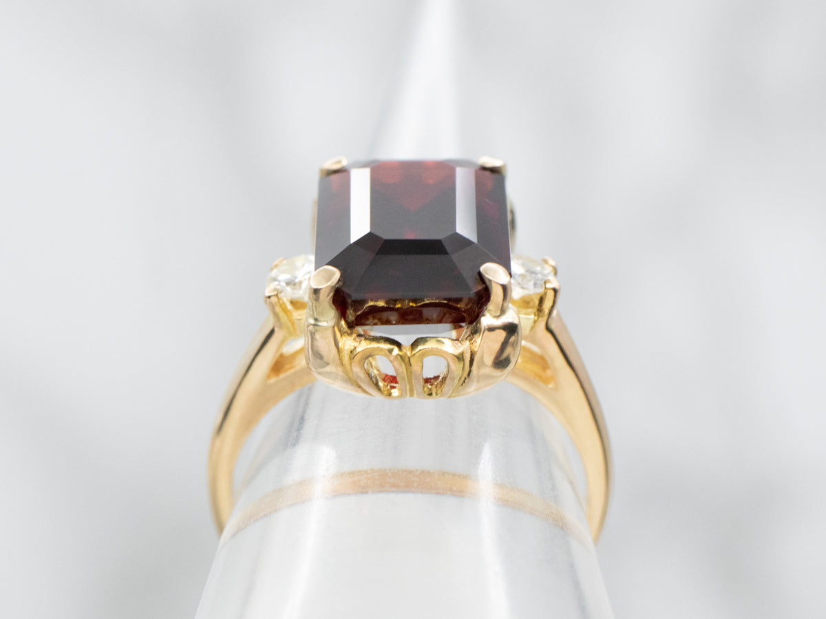 Garnet and Diamond Cocktail Ring