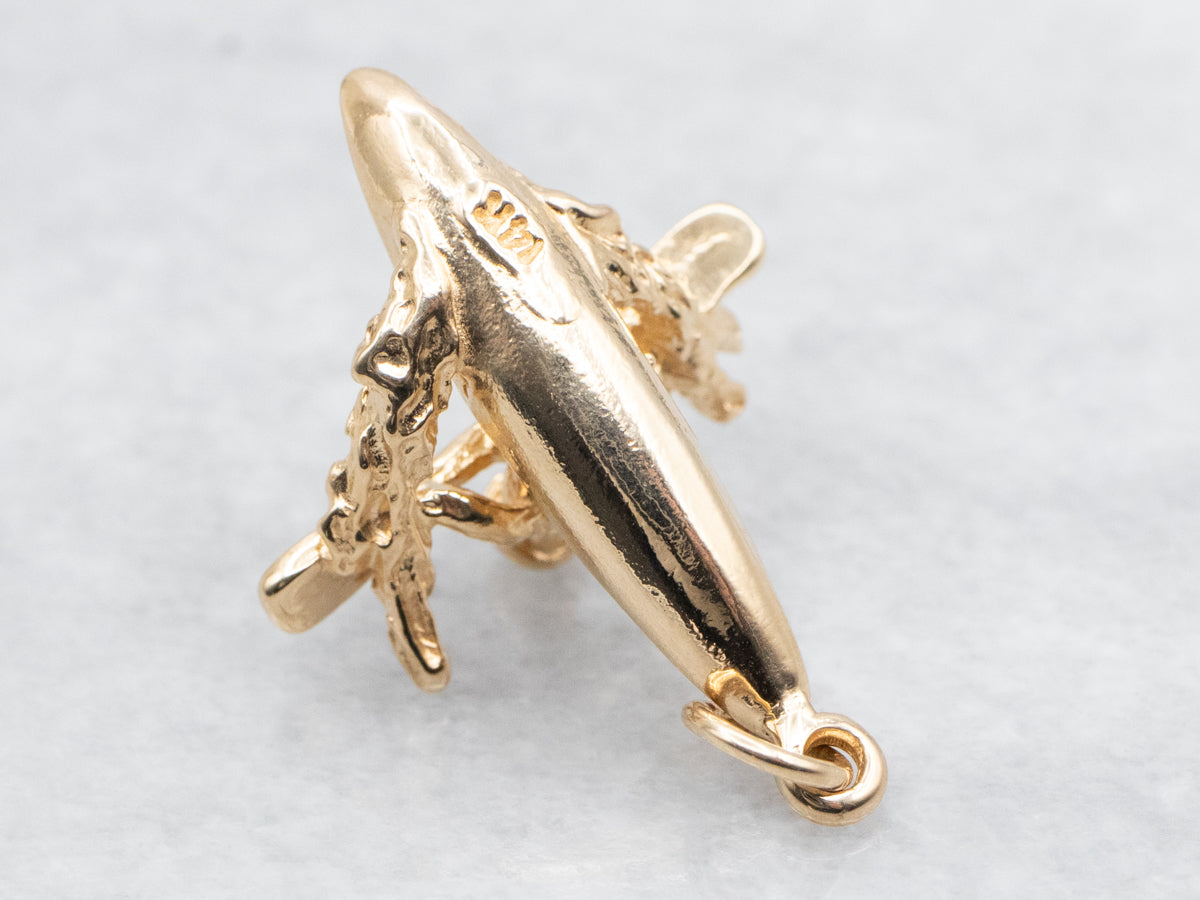 Yellow Gold Kayaker Charm