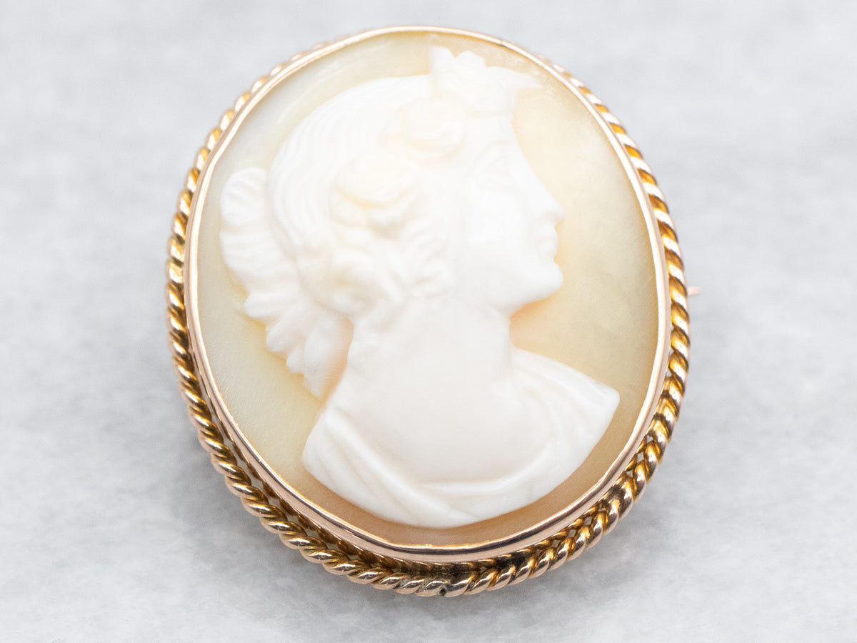 Yellow Gold Cameo Brooch