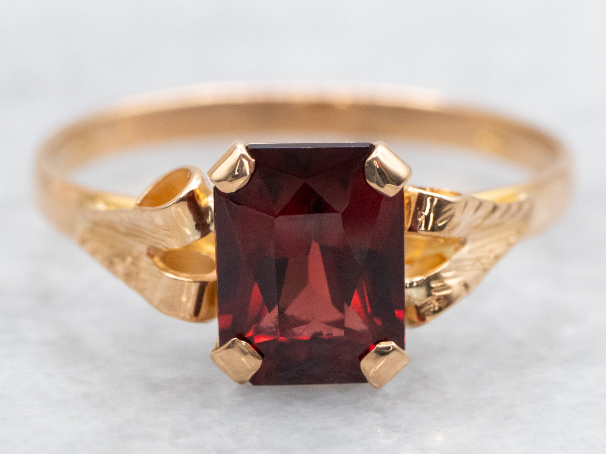 Garnet Solitaire Ring