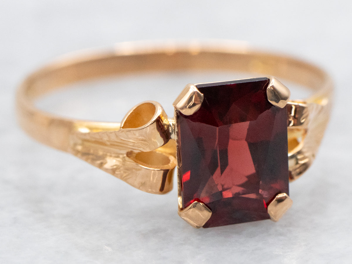 Garnet Solitaire Ring