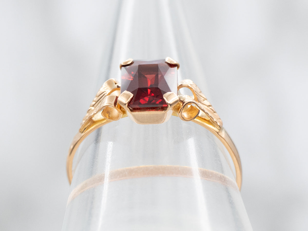 Garnet Solitaire Ring