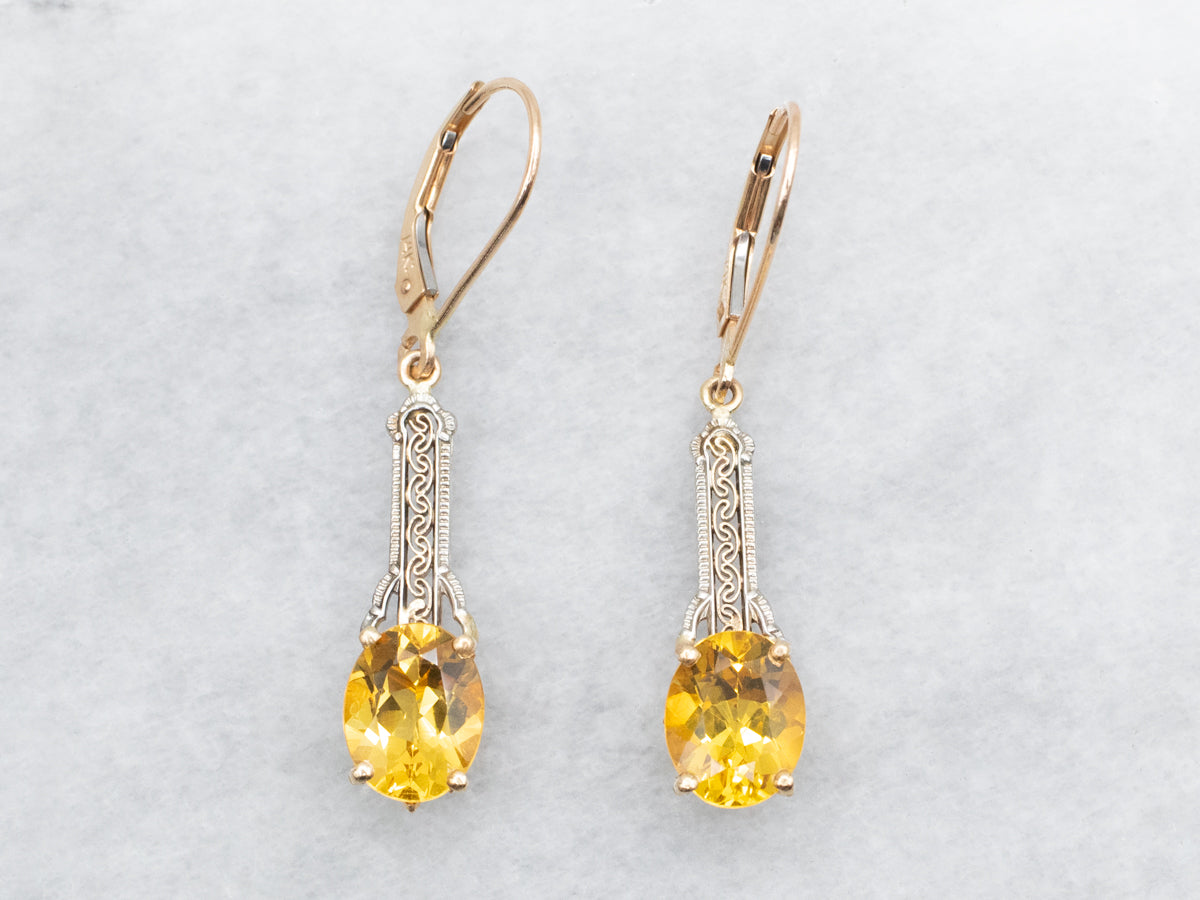 Golden Beryl Drop Earrings