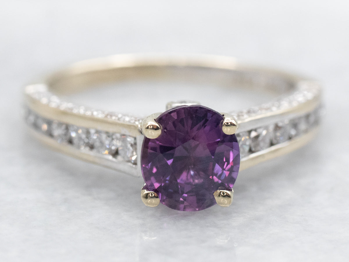 Pink Sapphire and Diamond Ring