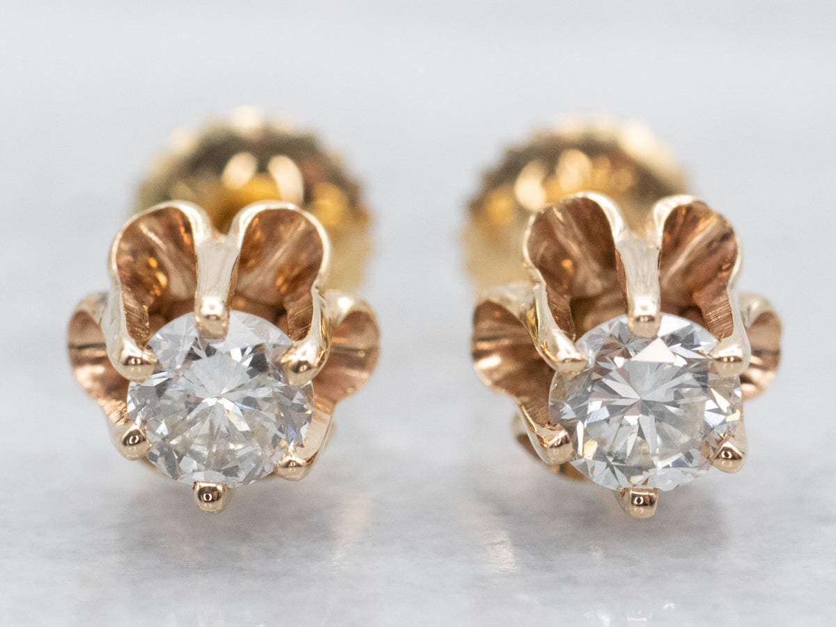 Buttercup Set Diamond Stud Earrings