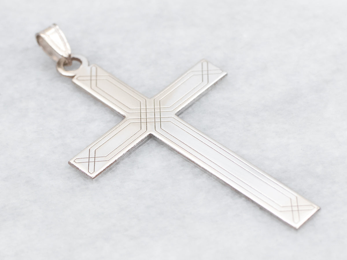 Etched Cross Pendant