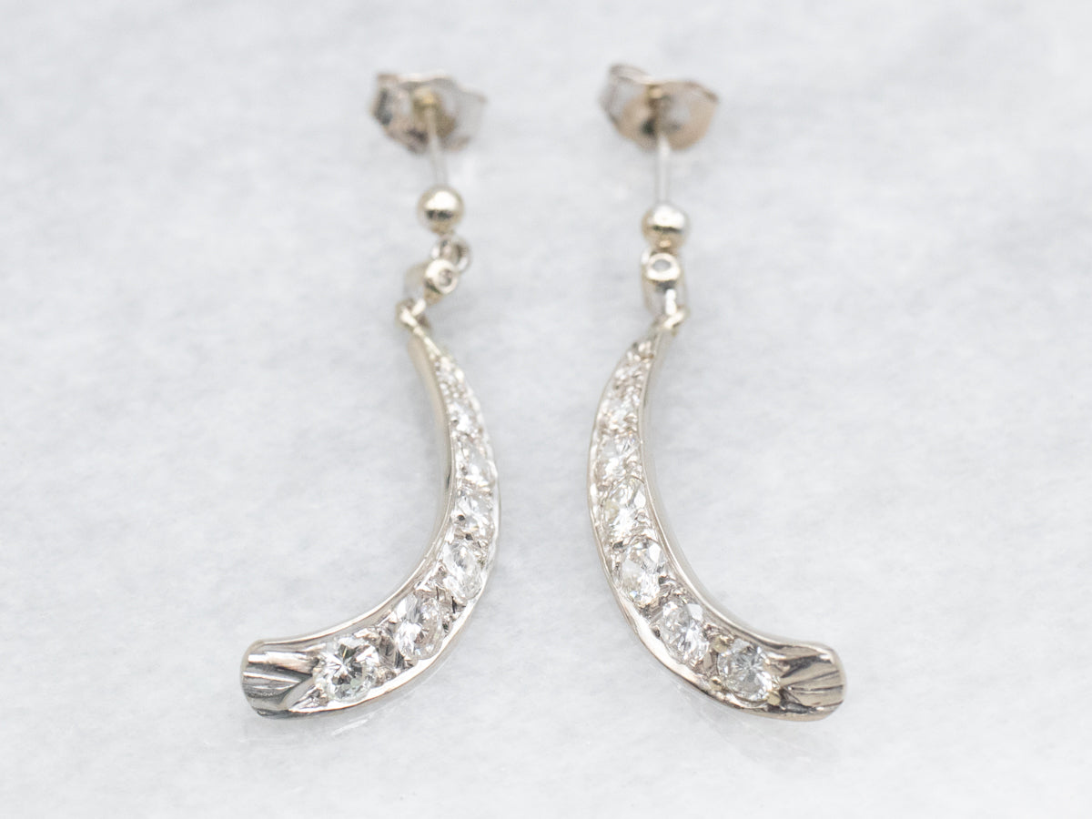 Tapered Diamond Drop Earrings