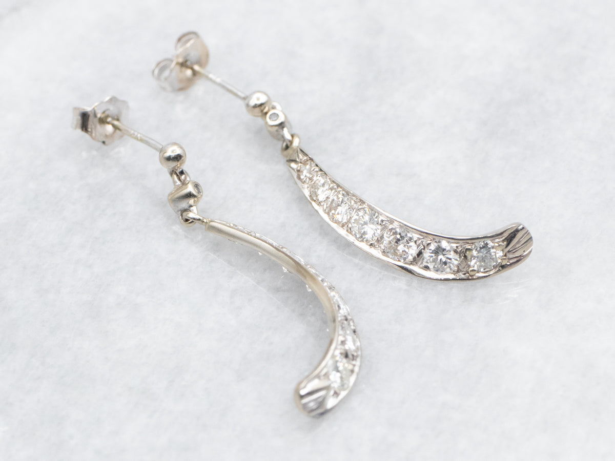 Tapered Diamond Drop Earrings