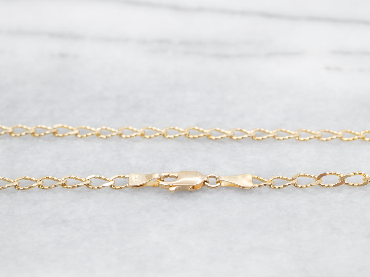 Textured Gold Curb Link Chain