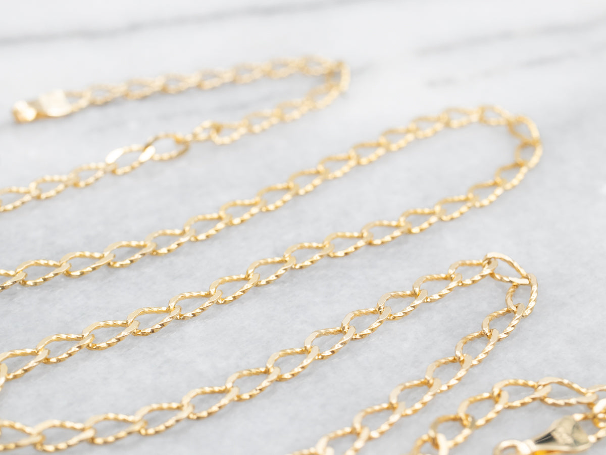 Textured Gold Curb Link Chain