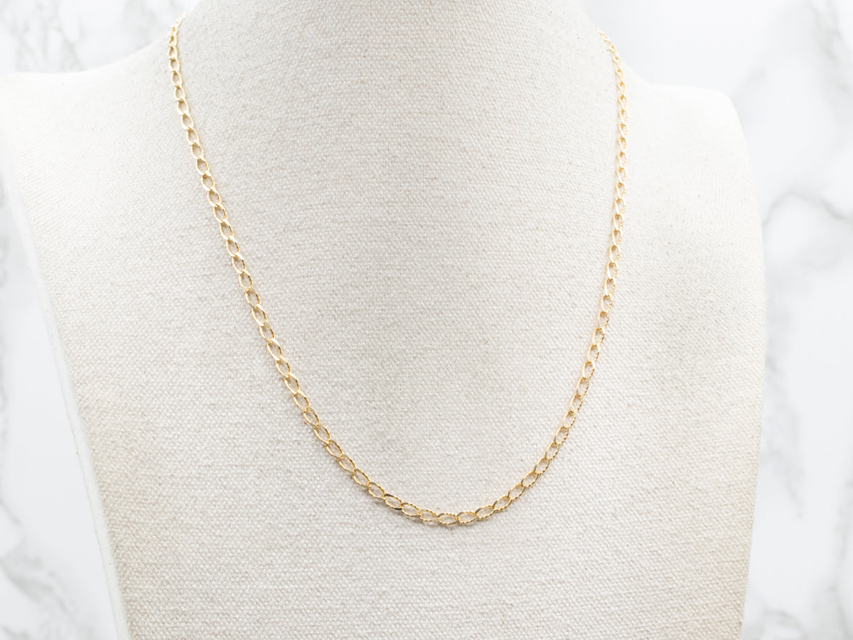 Textured Gold Curb Link Chain