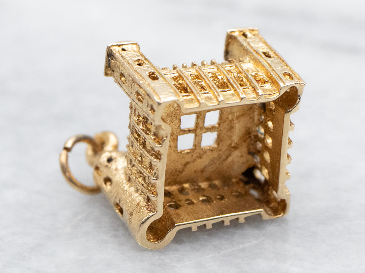 Yellow Gold Square Building Charm