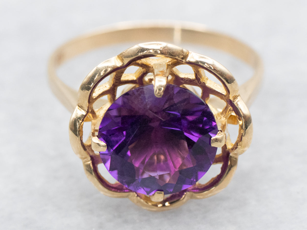 Amethyst Solitaire Ring