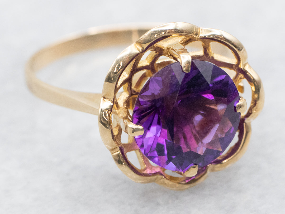 Amethyst Solitaire Ring