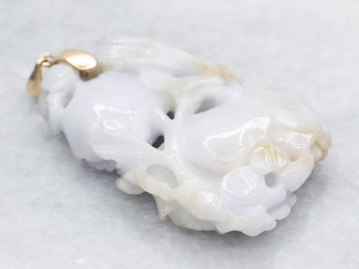 Carved Lavender Jade Pendant