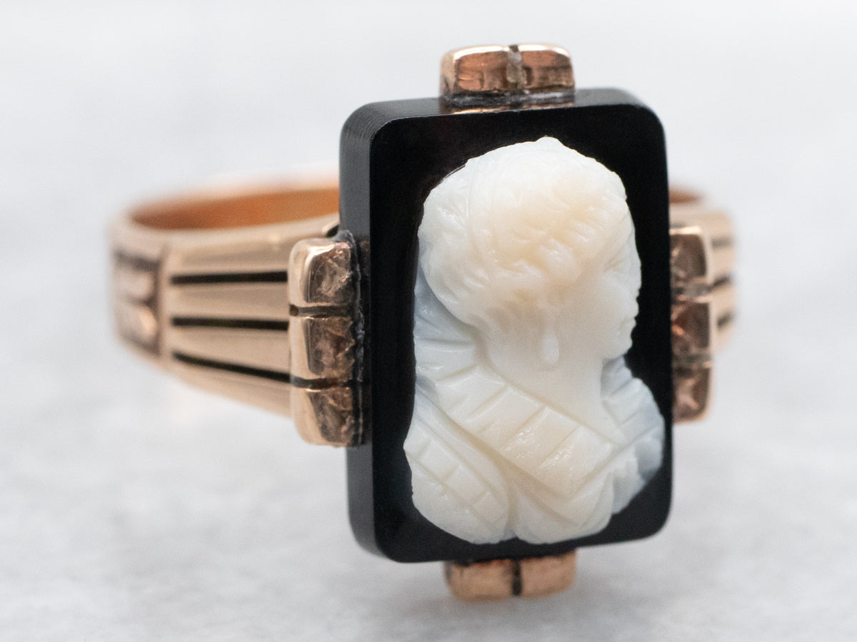 Black Onyx Cameo Ring