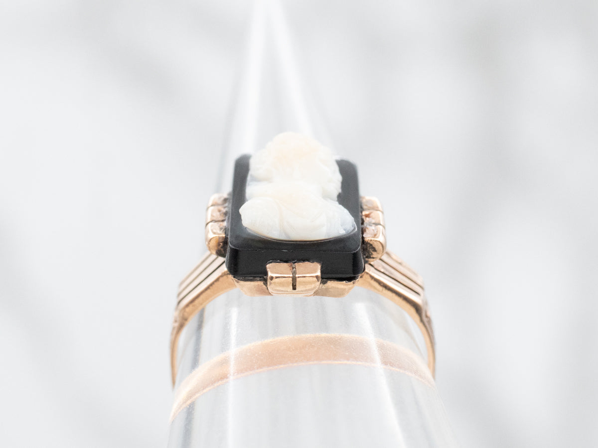 Black Onyx Cameo Ring