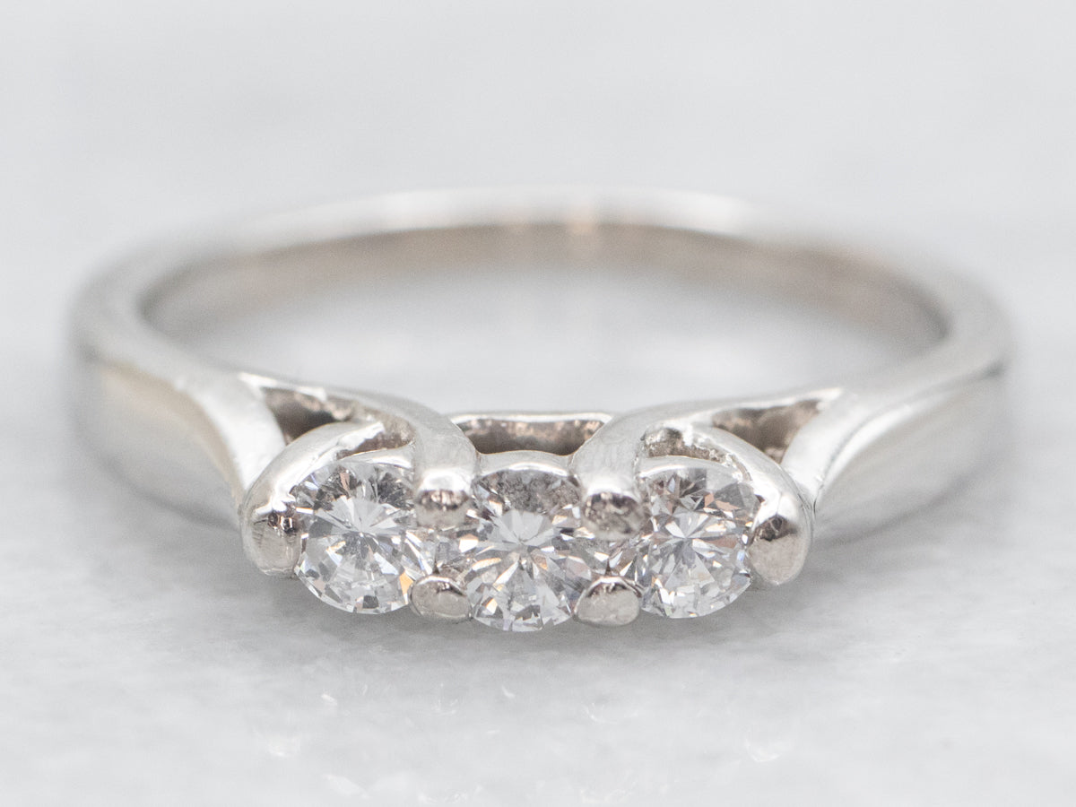 Platinum Three Stone Diamond Engagement Ring