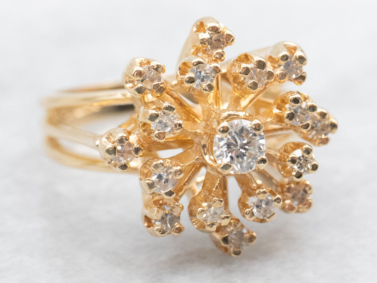 Atomic Diamond and Gold Cluster Ring