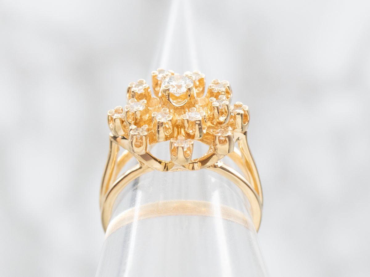 Atomic Diamond and Gold Cluster Ring