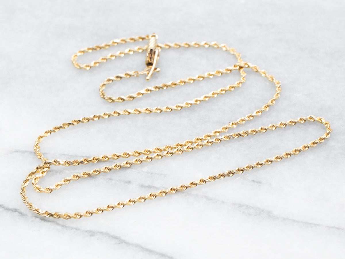 Yellow Gold Rope Twist Chain with Barrel Clasp