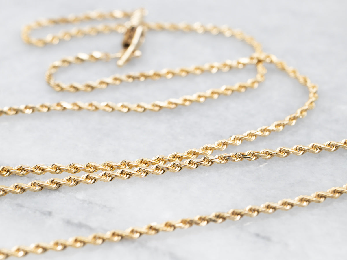 Yellow Gold Rope Twist Chain with Barrel Clasp