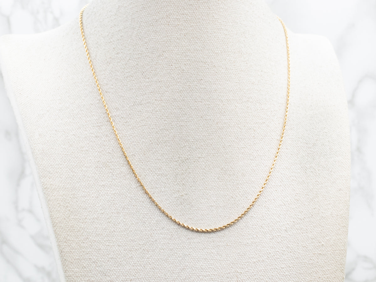 Yellow Gold Rope Twist Chain with Barrel Clasp