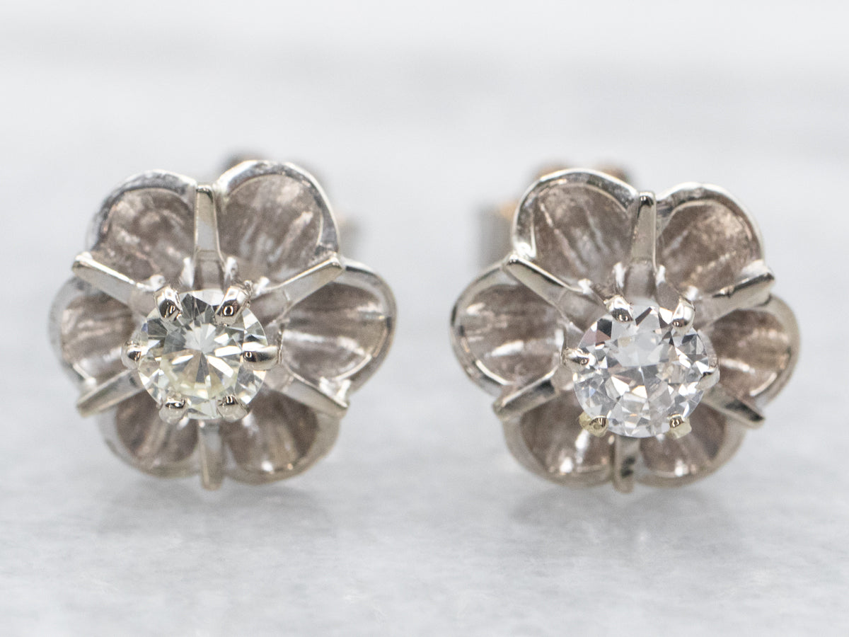 Pendientes de oro blanco con diamantes