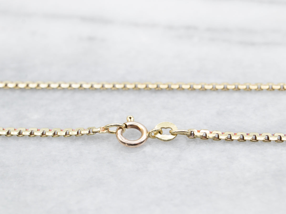 Yellow Gold Boston Link Chain with Spring Ring Clasp