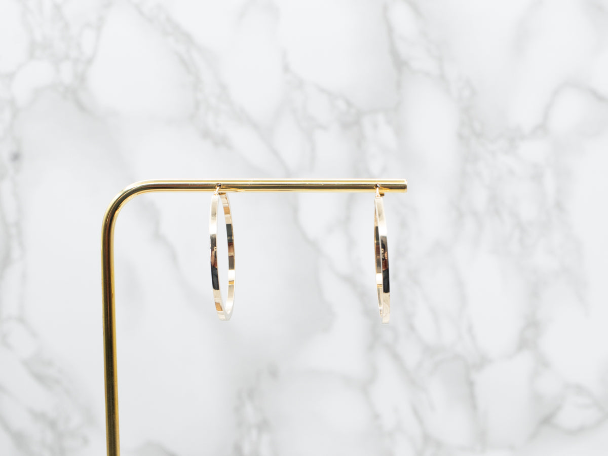 Polished Gold Squared Hoop Earrings