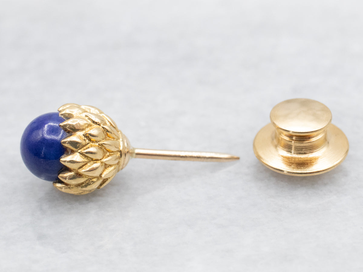 Vintage Gold Lapis Tie Tack