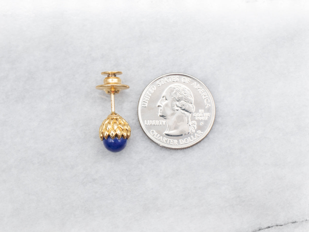 Vintage Gold Lapis Tie Tack